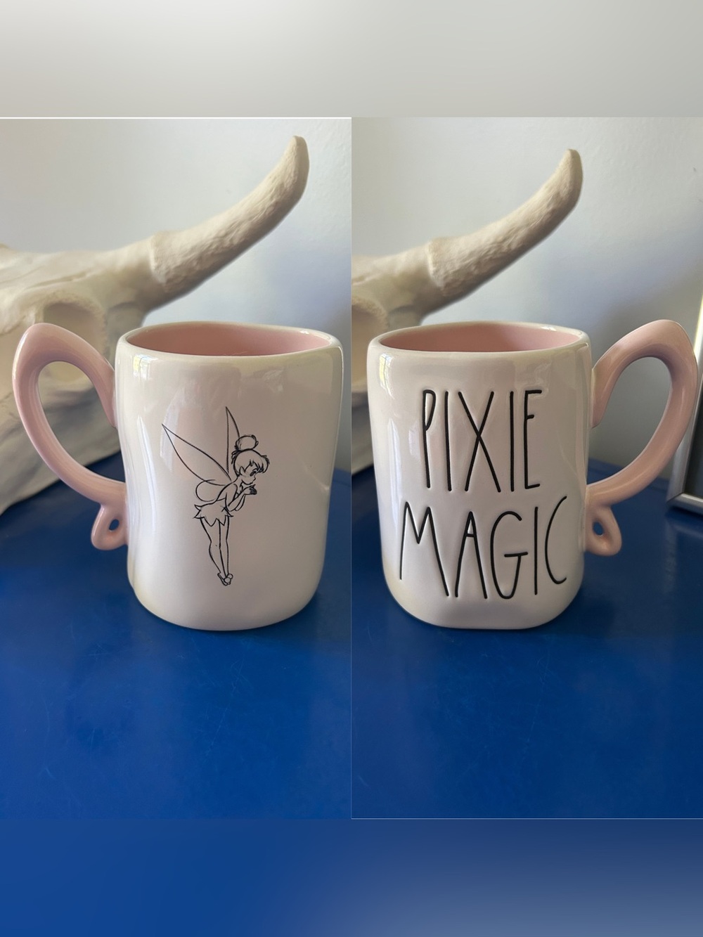 Rae Dunn Disney Peter Pan Tinker Bell Pixie Magic Double Sided Mug